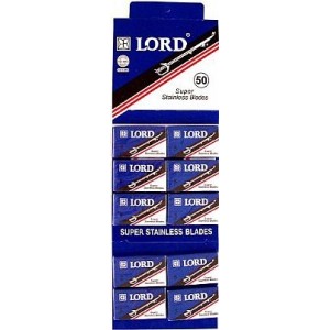 Lamina de barbear lord azul inox c/50pçs