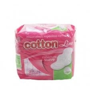 Absorvente com abas cotton line c/8 pçs higie topp