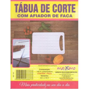 Tabua plastica de corte c/ afiador 187c/1pç  maxximo