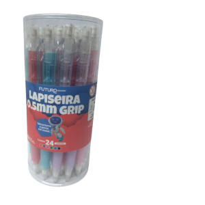 Lapiseira 0.5mm grip c/24 pçs 5 cores fe102206 futuro