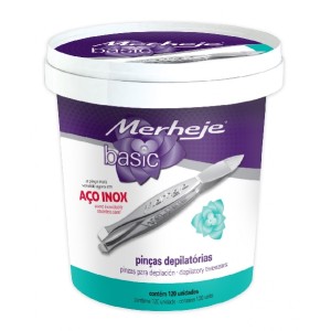 Pinças em pote depilatórias c/120pçs merheje 03010004