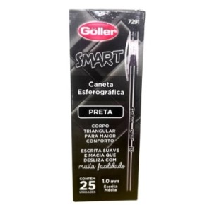 Caneta esferografica smart preta c/25 peças 1.0mm  g-995  7391 goller