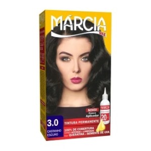 Tintura cabelo castanho escuro 3.0 c/1 pç 30ml marcia