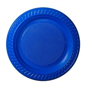 Prato descartavel 15cm cor azul c/10pçs  louri