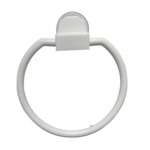 Porta toalha redondo branco c/ventosa c/1 pç 147 Daivak