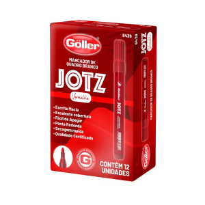 Marcador quadro branco jotz vermelho c/12 pçs 6439  g-1439  Goller