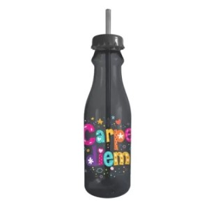 Garrafa c/ canudo c/1pç 550ml carpe diem sb-02