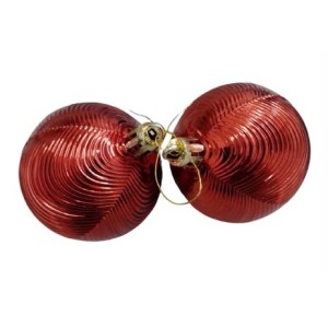 Bola natal ondulada fina c/2pcs  6cm n26002l2a cores sortidas cim