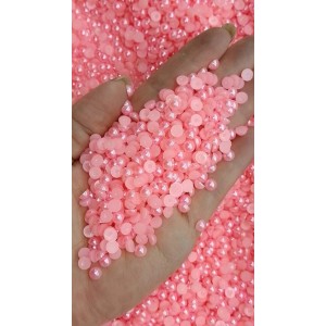 Pérolas meia bola 10mm rosa bebe c/1pct