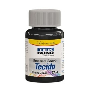 Tinta para tecido c/1pç preto 37ml tek bond