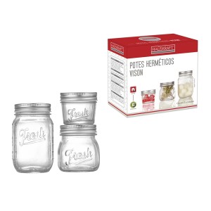 Conjunto pote hermético vison c/3pçs pote-106