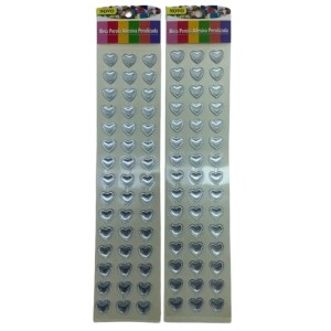 Meia perola adesiva coração 1cart cristal