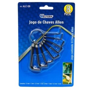 Jogo chave allen c/8pçs alc-08 western