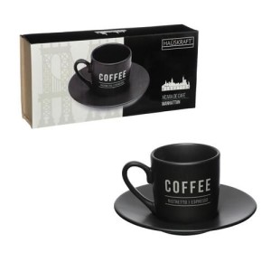 Jogo xícaras café manhattan coffee preta c/6 pçs 80ml jgxc069/pt