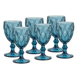 Jogo taça dimond azul c/6pçs diamond 340ml 88042