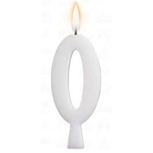 Vela aniversário n°0 branca c/1pç regina