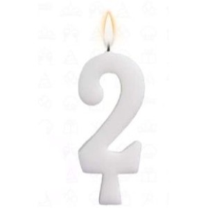Vela aniversário n°2 branca c/1pç regina