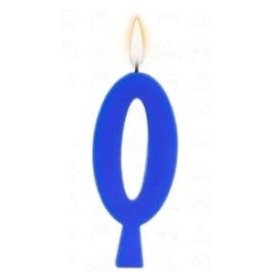 Vela aniversário n°0 azul c/1pç regina