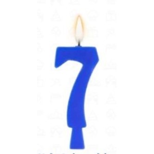 Vela aniversário n°7 azul c/1pç regina