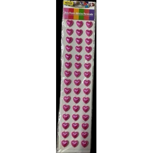 Meia perola adesiva coração 1cartela pink