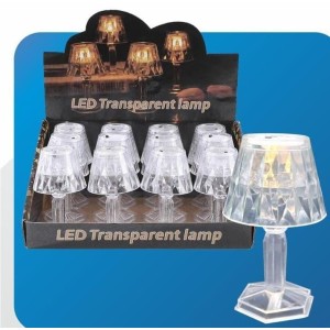 Mini abajur led 11,5x6,5cm transparente em plástico 8710 2w import 