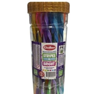 Caneta esferografica stripe xl bright c/6cores c/24pçs 6682 g-1682 goller